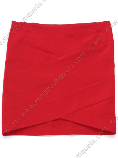 2769 Red Mini Skirt - Red, Front View Medium