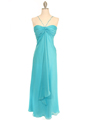 2831 Aqua Chiffon Evening Dress - Aqua, Front View Thumbnail