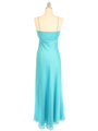 2831 Aqua Chiffon Evening Dress - Aqua, Back View Thumbnail