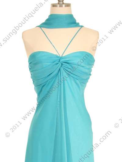 2831 Aqua Chiffon Evening Dress - Aqua, Alt View Medium