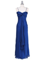 2831 Royal Blue Chiffon Evening Dress - Royal Blue, Front View Thumbnail