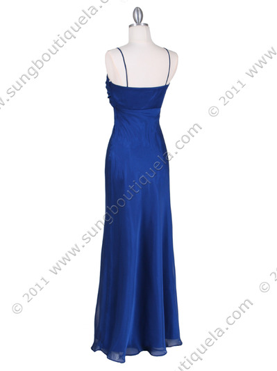 2831 Royal Blue Chiffon Evening Dress - Royal Blue, Back View Medium