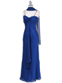 2831 Royal Blue Chiffon Evening Dress - Royal Blue, Alt View Thumbnail