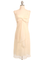 2832 Cream Chiffon Cocktail Dress - Cream, Front View Thumbnail