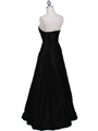 3052 Black Tafetta Evening Dress with Bolero - Black, Back View Thumbnail