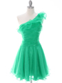 3168 Green One Shoulder Homecoming Dress