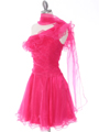 3168 Fuschia One Shoulder Homecoming Dress - Fuschia, Alt View Thumbnail