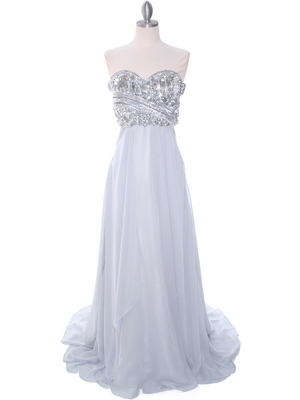3179 Silver Sequins Evening Dress, Silver