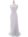 3198 Silver Chiffon Mother of The Bride Dress - Silver, Front View Thumbnail