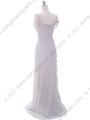 3198 Silver Chiffon Mother of The Bride Dress - Silver, Back View Thumbnail