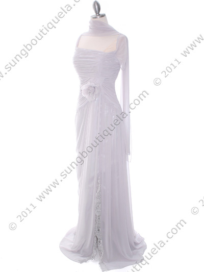 3198 Silver Chiffon Mother of The Bride Dress - Silver, Alt View Medium