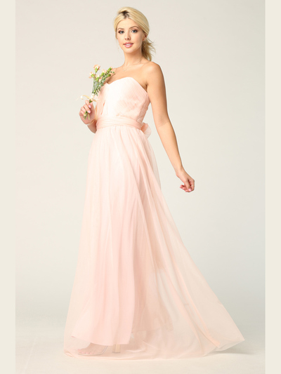 3314 Convertible Tulle Bridesmaid Dress - Blush, Alt View Medium