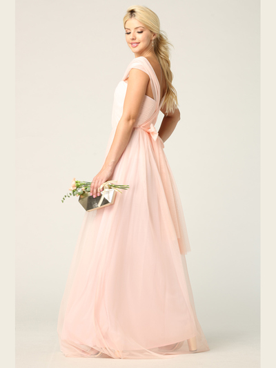 3314 Convertible Tulle Bridesmaid Dress - Blush, Alt View Medium