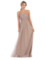 3314 Convertible Tulle Bridesmaid Dress - Cocoa, Front View Thumbnail