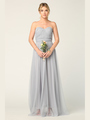 3314 Convertible Tulle Bridesmaid Dress - Silver, Front View Thumbnail