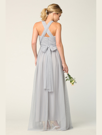 3314 Convertible Tulle Bridesmaid Dress - Silver, Alt View Medium