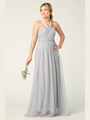 3314 Convertible Tulle Bridesmaid Dress - Silver, Alt View Thumbnail