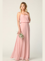 3318 Spaghetti Strap Blouson Top Bridesmaid Dress - Dusty Rose, Front View Thumbnail