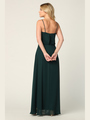 3318 Spaghetti Strap Blouson Top Bridesmaid Dress - Hunter Green, Back View Thumbnail