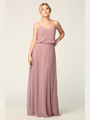 3318 Spaghetti Strap Blouson Top Bridesmaid Dress - Mauve, Back View Thumbnail