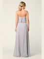 3318 Spaghetti Strap Blouson Top Bridesmaid Dress - Silver, Back View Thumbnail