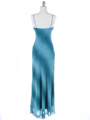 3959 Teal Tie Dye Evening Dress - Teal Blue, Back View Thumbnail