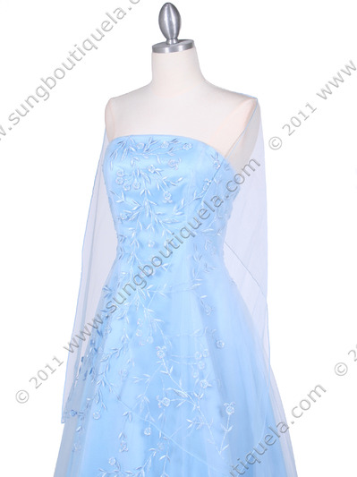 4002 Baby Blue Laced Embroidery Prom Gown - Baby Blue, Alt View Medium