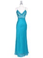 4268 Teal Illusion Evening Gown