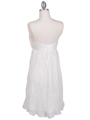 4451 Ivory Pleated Cocktail Dress - Ivory, Back View Thumbnail