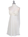 4451 Ivory Pleated Cocktail Dress - Ivory, Alt View Thumbnail