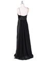4624 Black Satin Evening Gown - Black, Back View Thumbnail