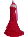 4864 Hot Pink Lace Glitter Evening Gown - Hot Pink, Alt View Thumbnail