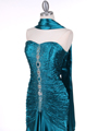 4918 Turquoise Charmuse Evening Gown - Turquoise, Alt View Thumbnail