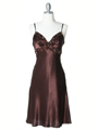 4948 Brown Sequins Charmeuse Party Dress - Brown, Front View Thumbnail