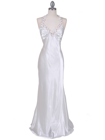 5005 Ivory Satin Evening Dresses - Ivory, Front View Medium