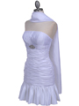 501 White Strapless Pleated Cocktail Dress - White, Alt View Thumbnail