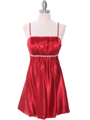 5049 Red Satin Bubble Dress - Red, Front View Thumbnail