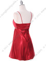 5049 Red Satin Bubble Dress - Red, Back View Thumbnail