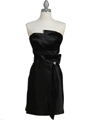 5073 Black Strapless Cocktail Dress - Black, Front View Thumbnail