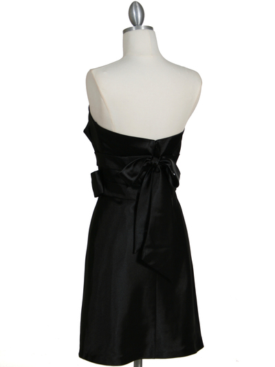 5073 Black Strapless Cocktail Dress - Black, Back View Medium
