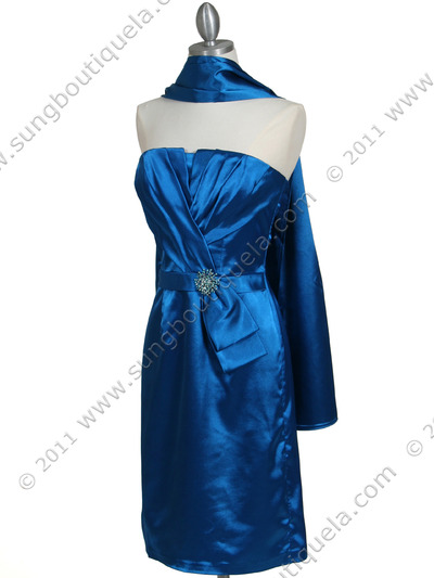 5085 Blue Cocktail Dress - Blue, Alt View Medium