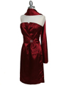 5085 Burgundy Cocktail Dress - Burgundy, Alt View Thumbnail