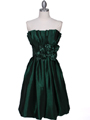 5095 Green Strapless Floral Cocktail Dress - Green, Front View Thumbnail