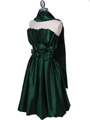 5095 Green Strapless Floral Cocktail Dress - Green, Alt View Thumbnail