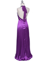 5141 Purple Sequin Top Halter Evening Dress - Purple, Back View Thumbnail