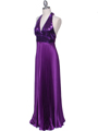 5141 Purple Sequin Top Halter Evening Dress - Purple, Alt View Thumbnail