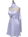 5203 White Strapless Pleated Cocktail Dress - White, Alt View Thumbnail