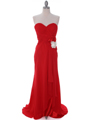 5230 Red Strapless Evening Dress - Red, Front View Thumbnail