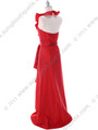 5237 Red Taffeta Evening Dress - Red, Back View Thumbnail