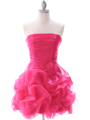 5240 Hot Pink Short Prom Dress, Hot Pink